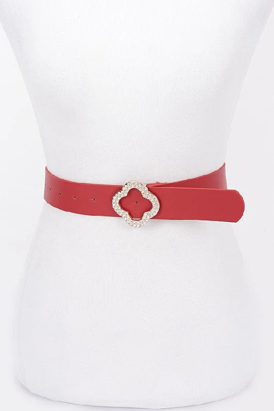 Clover Charm Statement Belt - Red