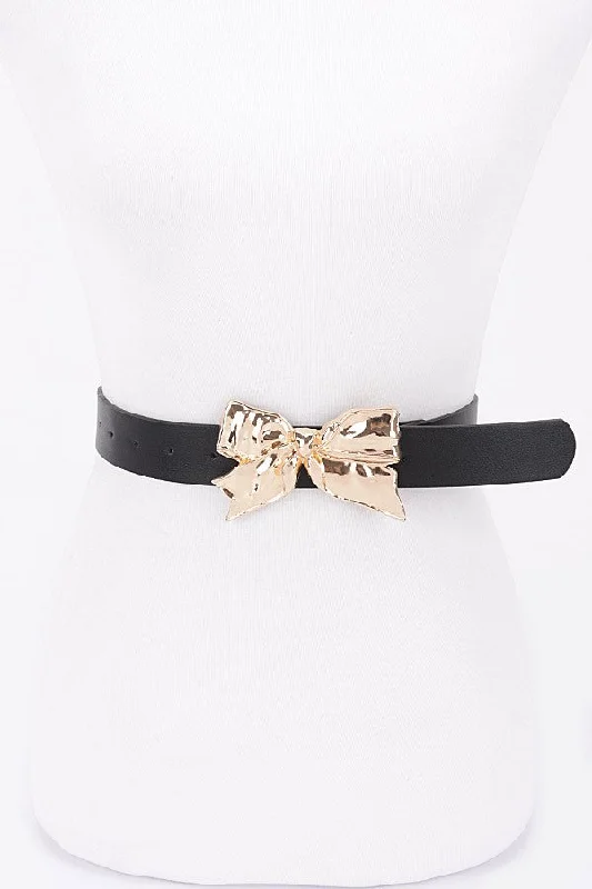 Gilded Bow Accent Belt - Black