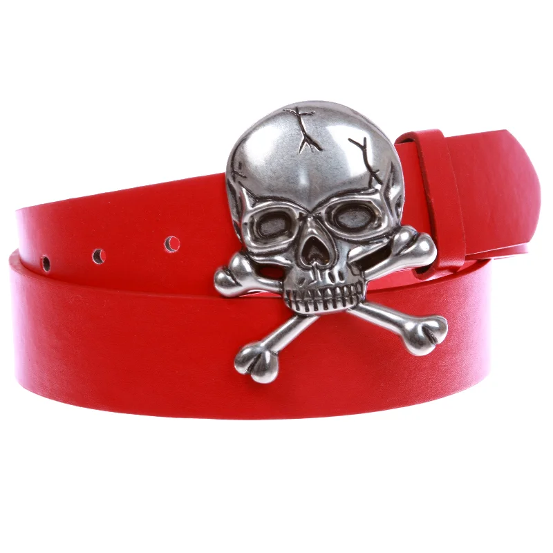 Skull and Cross Bone Pirate Halloween Costume Belt Multi-Color Options