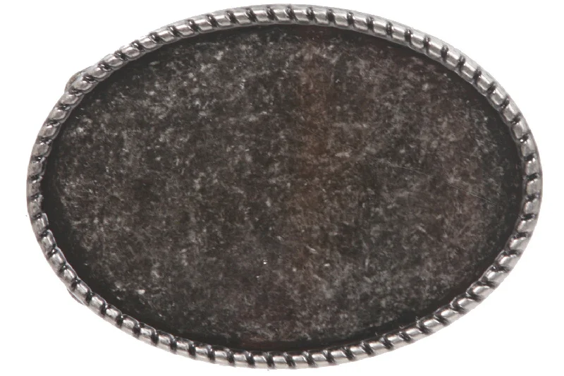 Western Plain Oval Hammered Vintage Belt Buckle