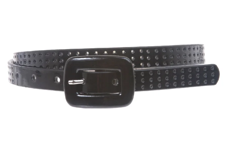 5/8 Inch Wide Patent Skinny Leather Belt