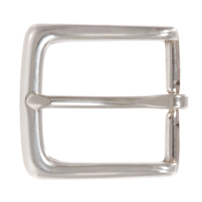 1 3/8" (35 mm) Silver Tone Rectangular Single Prong Belt Buckle