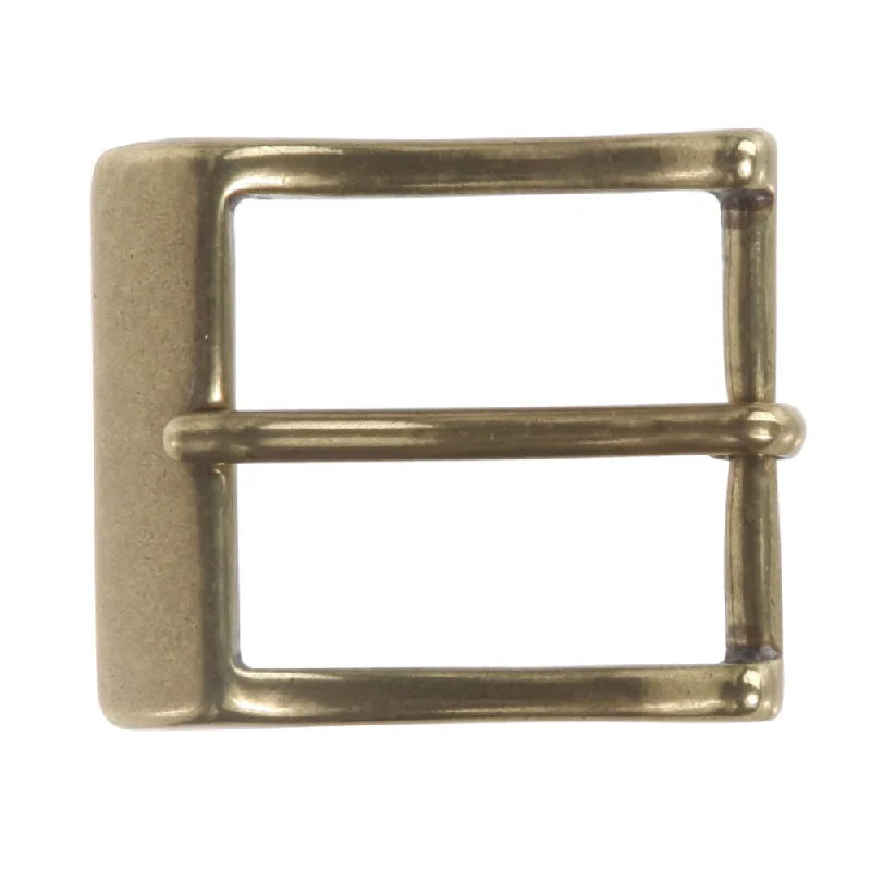 1 1/4" (33 mm) Single Prong Solid Brass Rectangular Belt Buckle