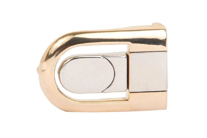 1 1/8 Inch (28 mm) Gold & Silver Two Tones Clamp Belt Buckle