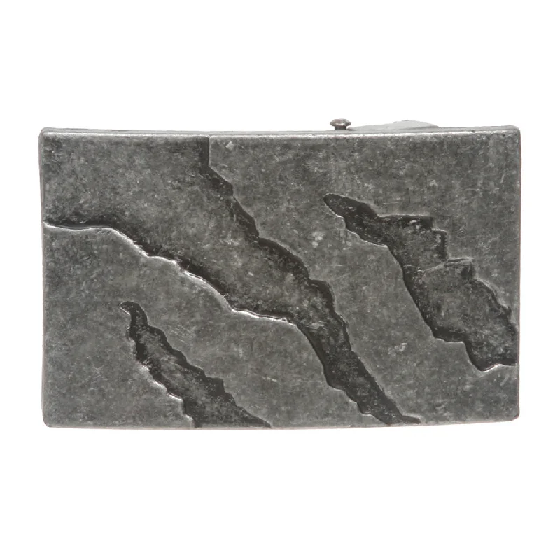 1 1/2" (38 MM) Clamping Rectangular Silver Belt Buckle