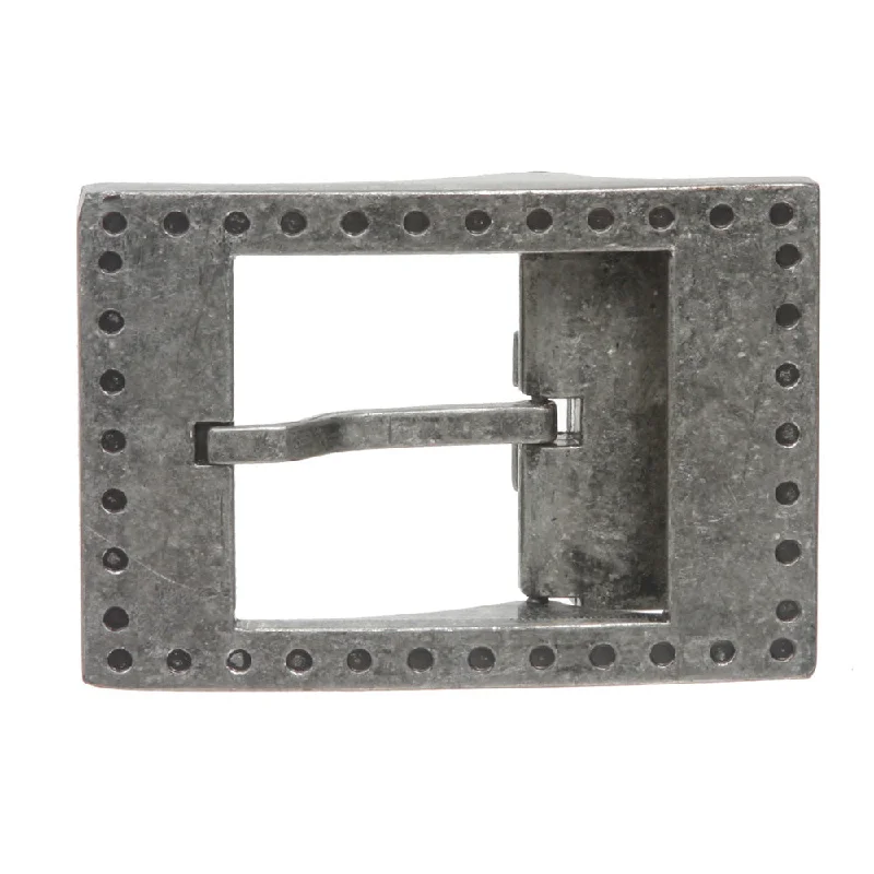 1 1/2" (38 MM) Clamping Rectangular Single Prong Silver Belt Buckle