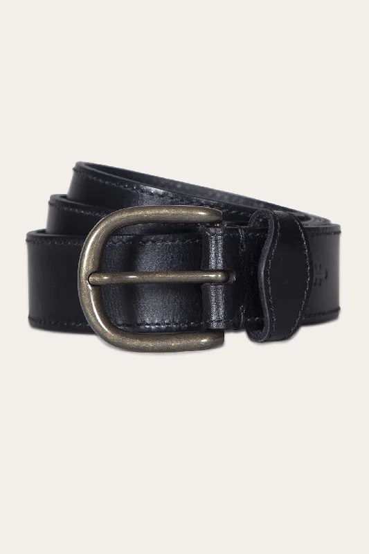 35mm Stitched Edge Belt With Shaped Keeper