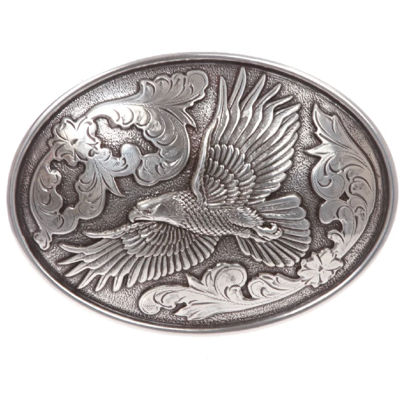 Western Silver Eagle Oval Belt Buckle