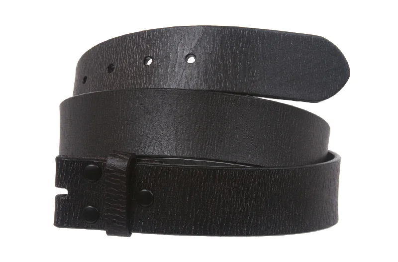 1 1/2" (38 mm) Snap On Distressed Genuine Leather Belt Strap