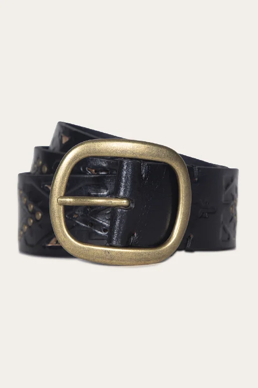 38mm Belt With Southwestern Embossing, Perf & Studs