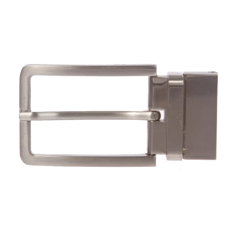 1 3/8 Inch (35 mm) Silver Reversible Clamp Belt Buckle