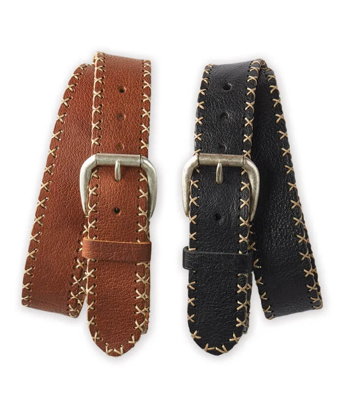 w.kleinberg Edge-Stitched Calf Belt