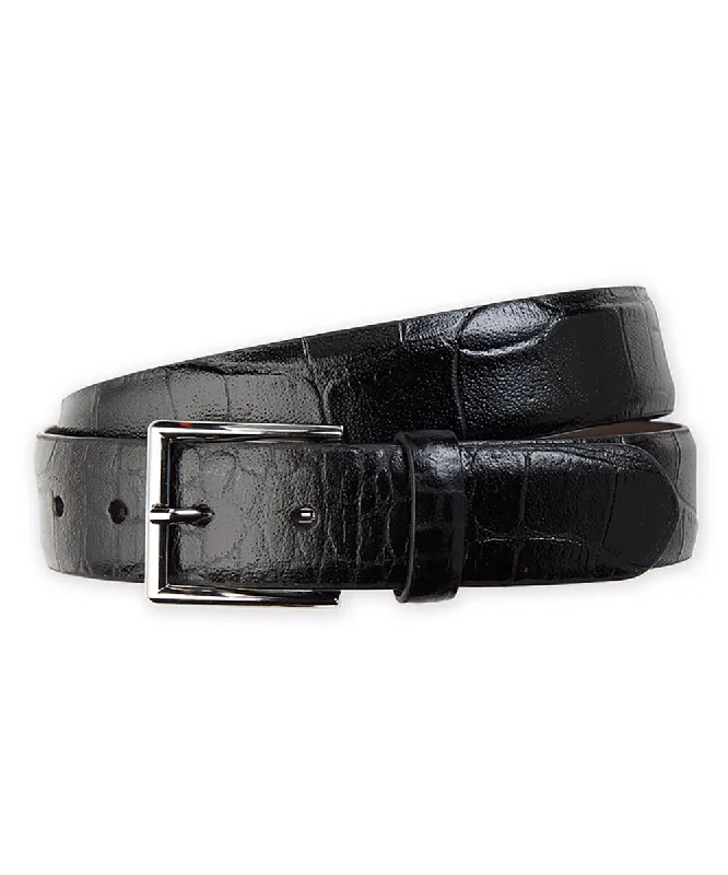 w.kleinberg Embossed Croc Calf Leather Belt