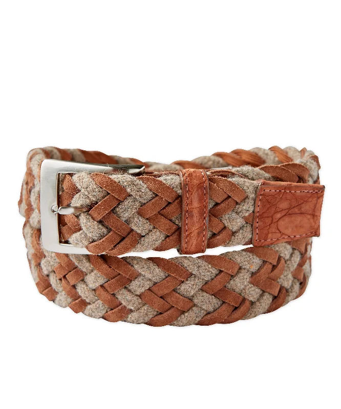 w.kleinberg Woven Fabric Belt with Croc Tabs