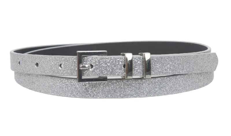 Ladies 5/8" Glitter Dress Skinny Belt