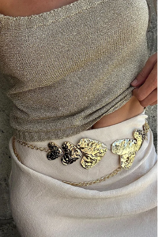 Allegra Gold Statement Heart Belt