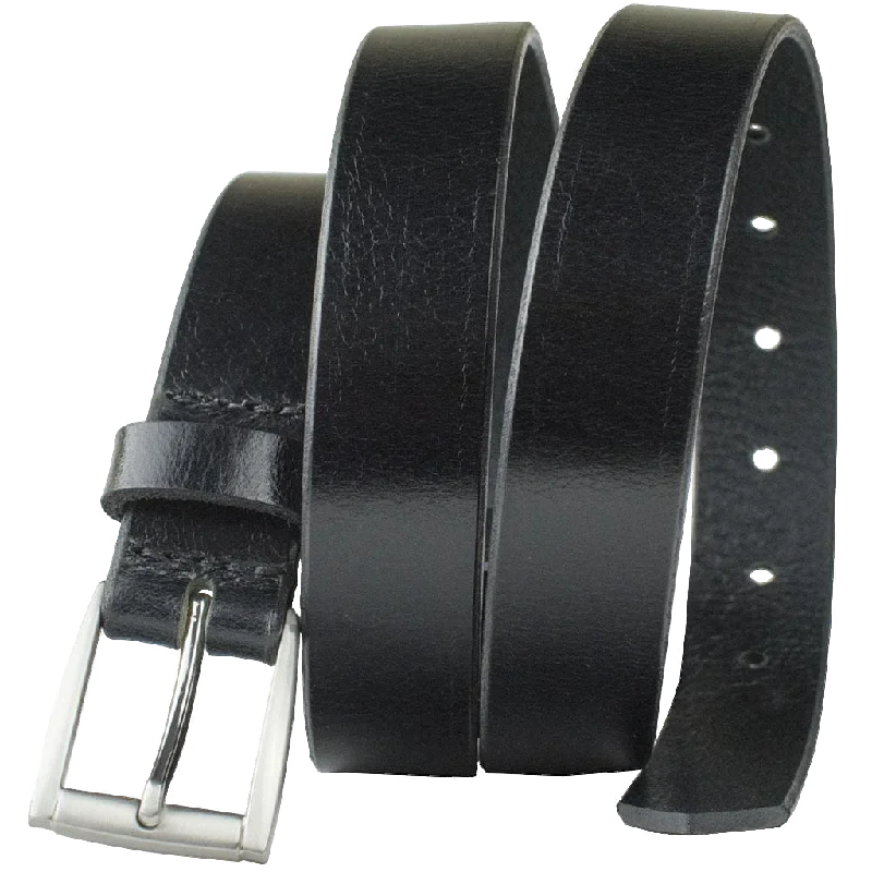 Ashe - Women's Black Leather Belt by Nickel Smart®