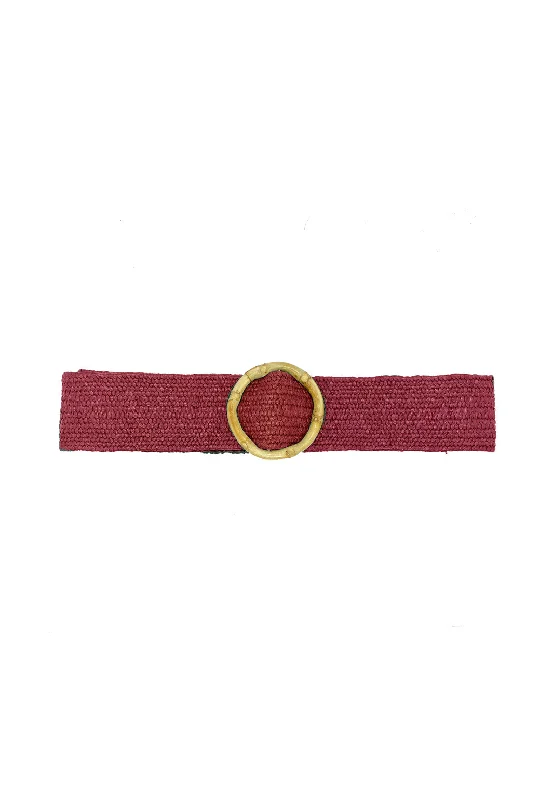 Bamboo Buckle Stretch Belt - Red