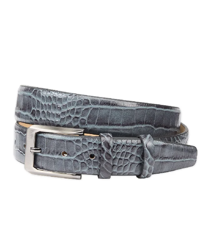 Mock Crocodile Calf Skin Belt