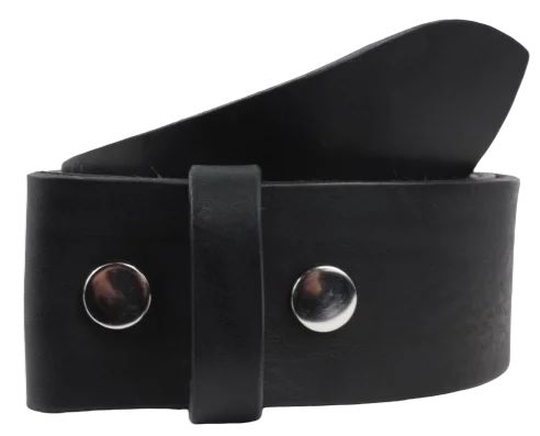 100% Real Black 2" Inch (50mm) Leather Belt Strap