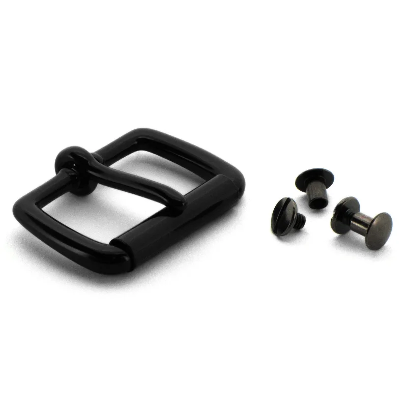 Black Anodized Roller Buckle with Chicago Screws