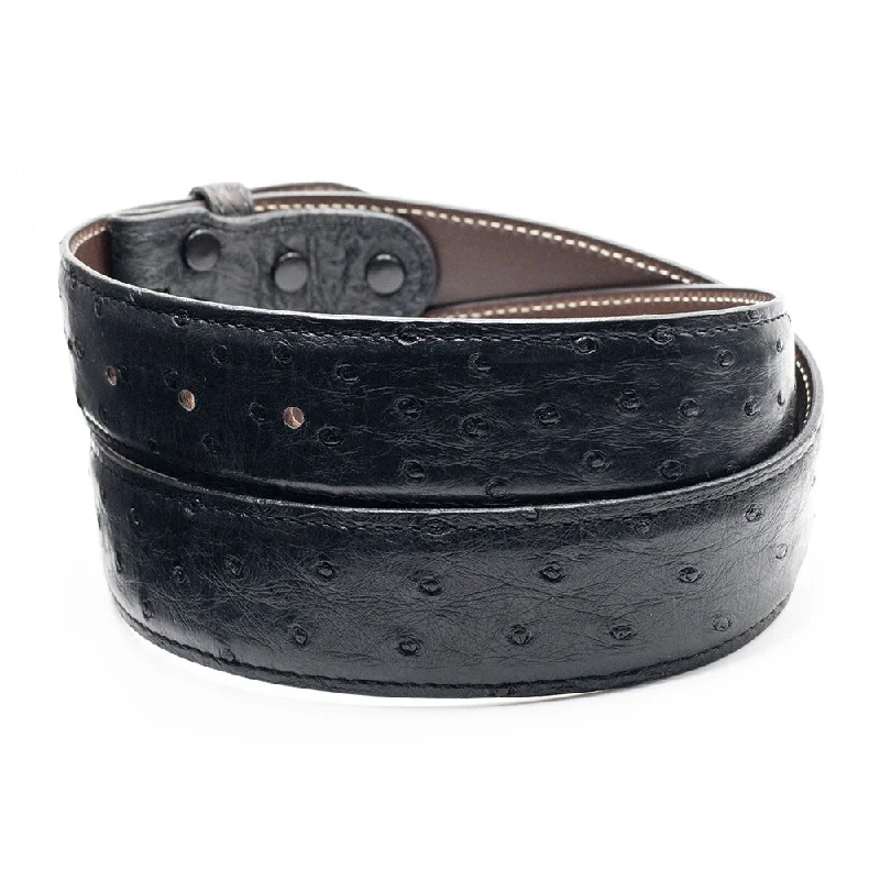 Black Full Quill Ostrich Belt Straps