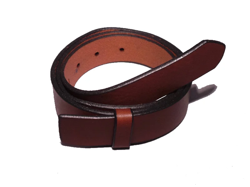 Blank Brown Leather Belt Strap 1 1/8 Inch 28mm Wide