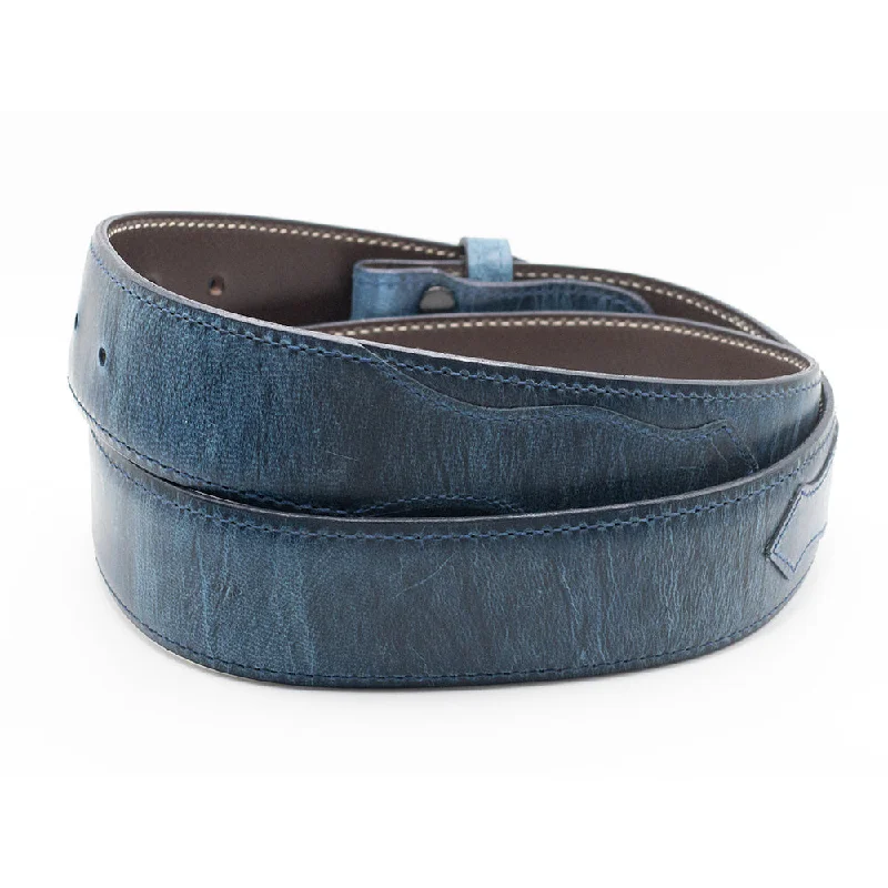 Blue Goatskin Belt Straps