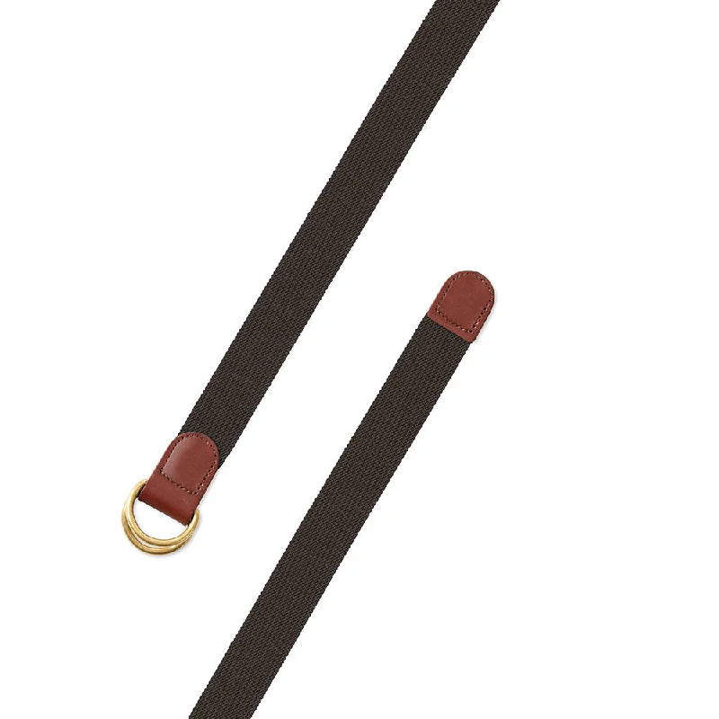 Brown Belgian Stretch D-Ring Belt