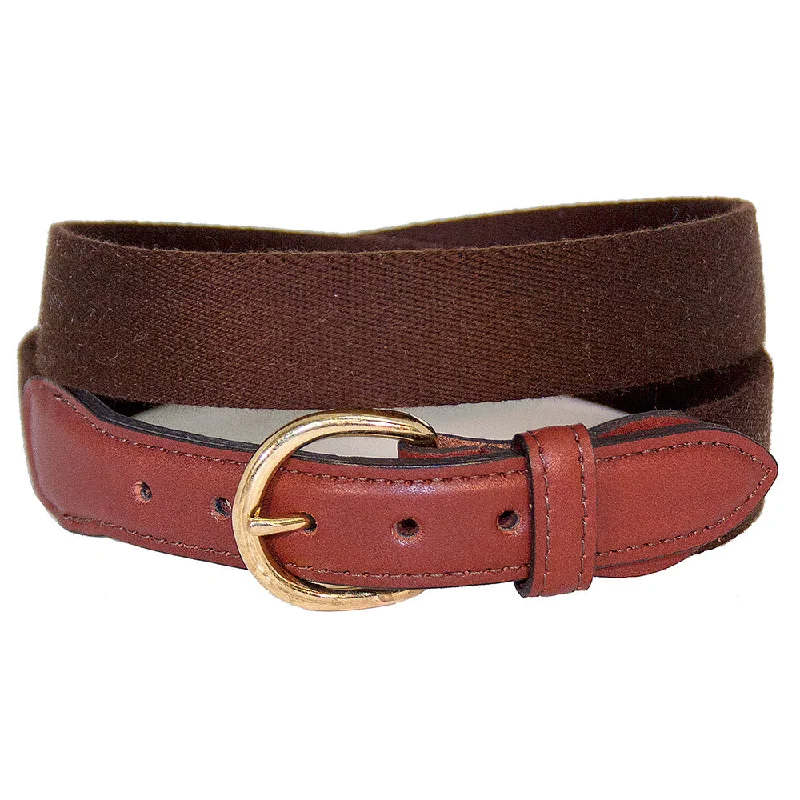 Brown Surcingle Leather Tab Belt