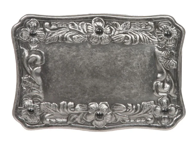 Western Rectangular Floral Embossing Antique Belt Buckle