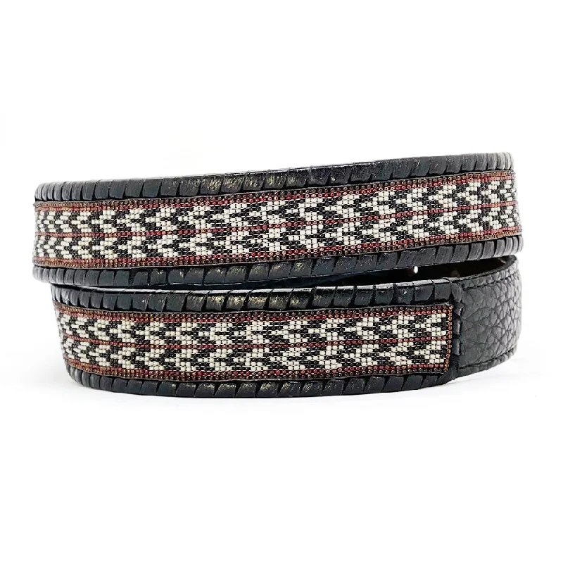 Chimayo Black & Gray Beaded Belt