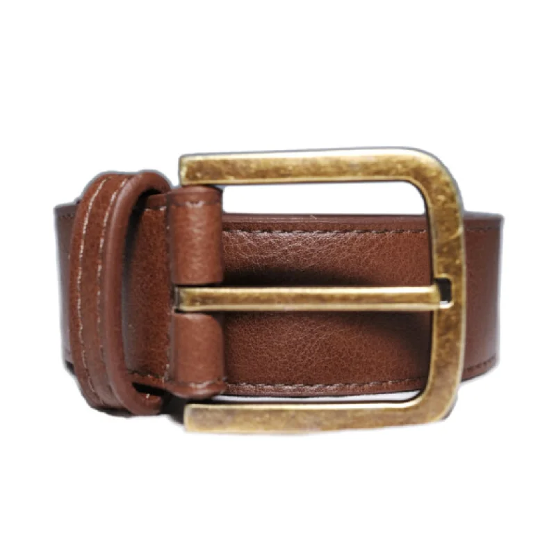 Cognac Belt in Gold Buckle from Green Laces