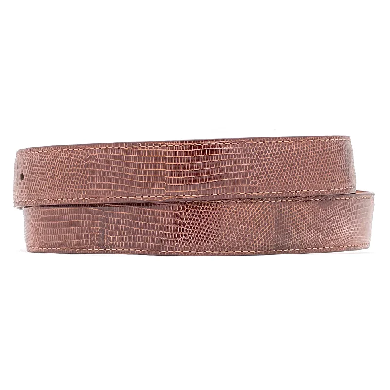 Cognac Lizard Belt Straps