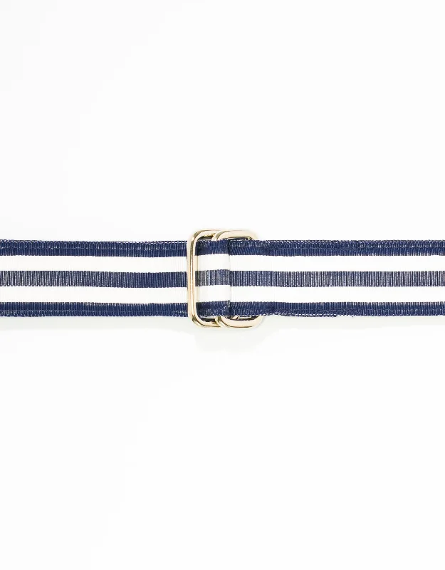 RIBBON BELT -NAVY/WHITE