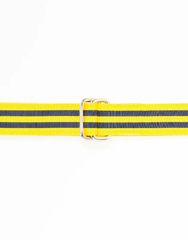 RIBBON BELT - YELLOW/NAVY