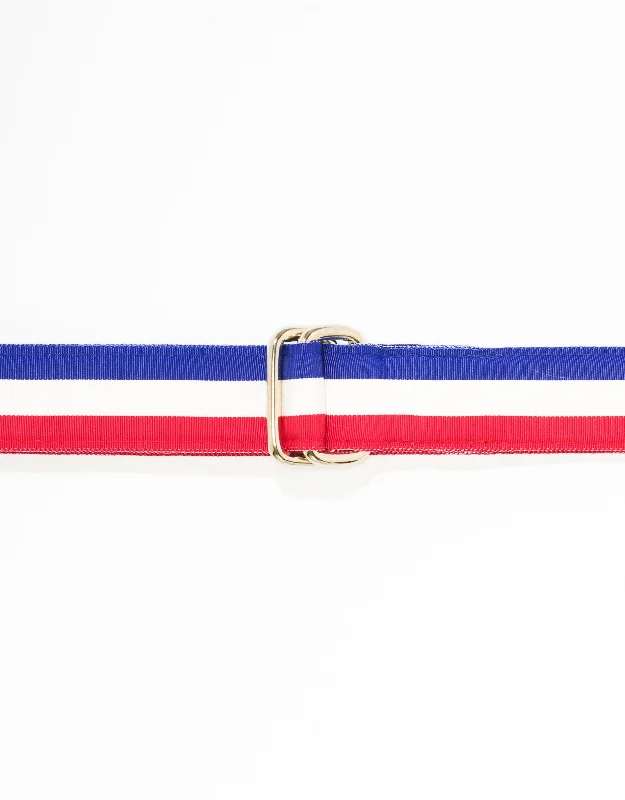 RIBBON BELT - NAVY/WHITE/RED