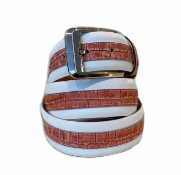 Corrente Printed Calfskin Belt White