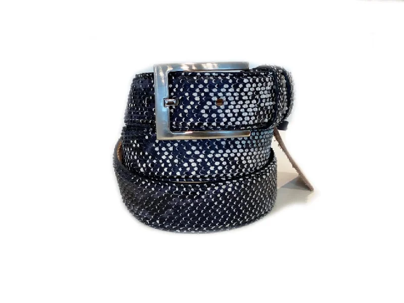 Corrente Python Printed Calfskin Belt Black