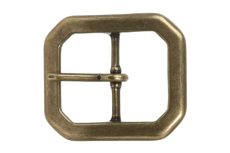 1 5/8 Inch Single Prong Octagon Rectangular Center Bar Belt Buckle