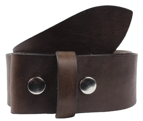 100% Real Dark Brown 2" Inch (50mm) Leather Belt Strap