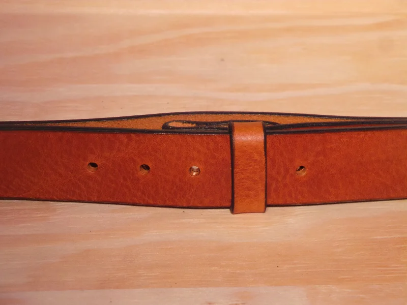 100% Real Dark Tan 2" Inch (50mm) Leather Belt Strap