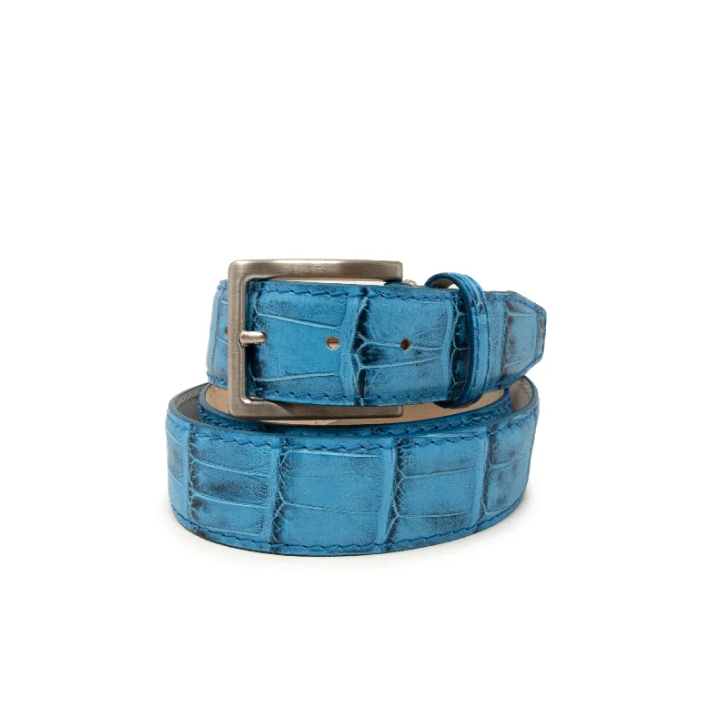 Faux Alligator Tail Belt - Cobalt - 40mm