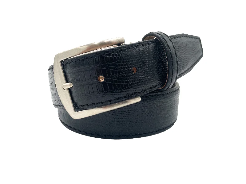 Faux Lizard Belt - Black