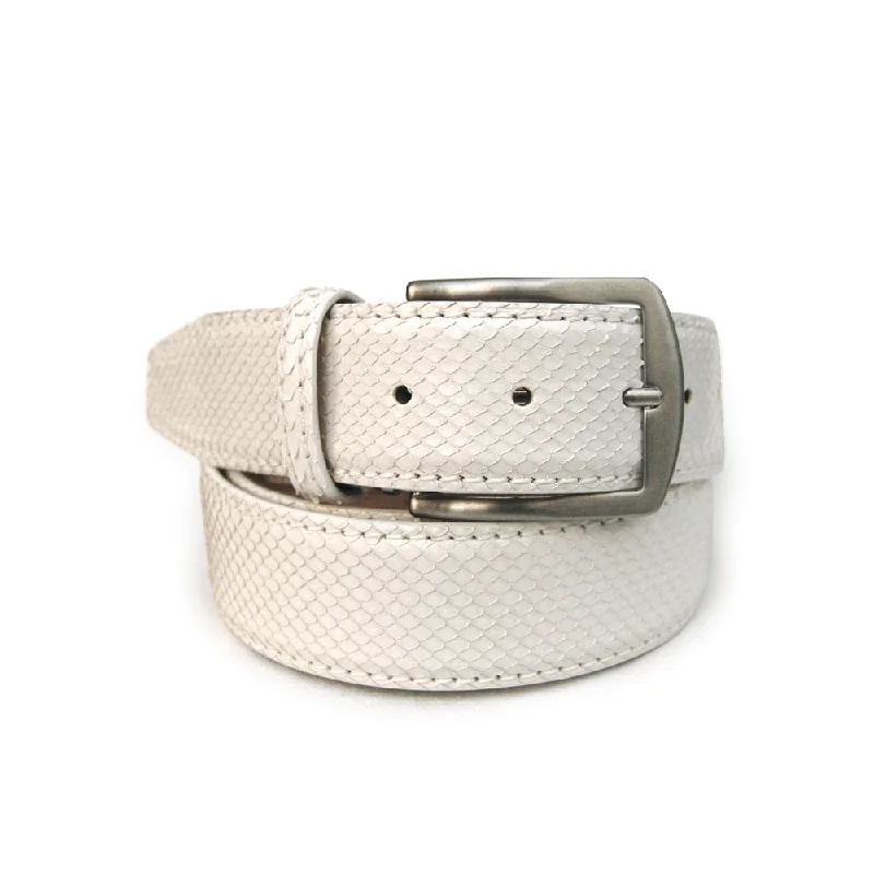 Genuine Glazed Python - White