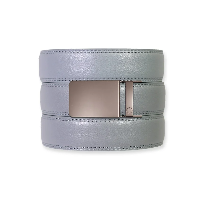 Slate Leather Ratchet Belt & Buckle Set