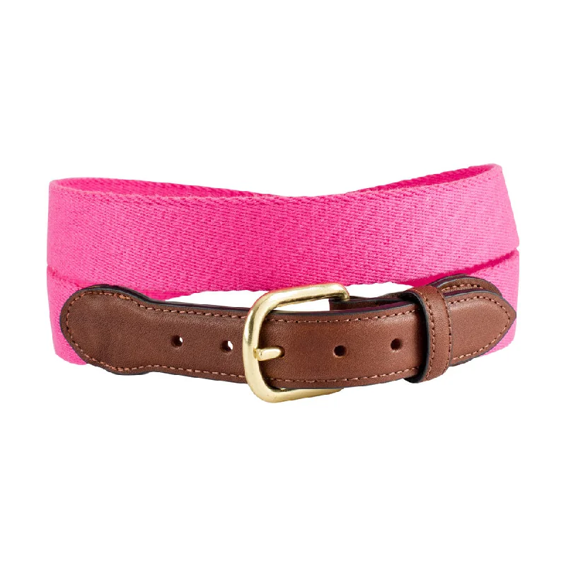 Hot Pink Surcingle Leather Tab Belt