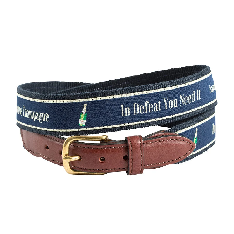 In Victory Bespoken Motif Leather Tab Belt