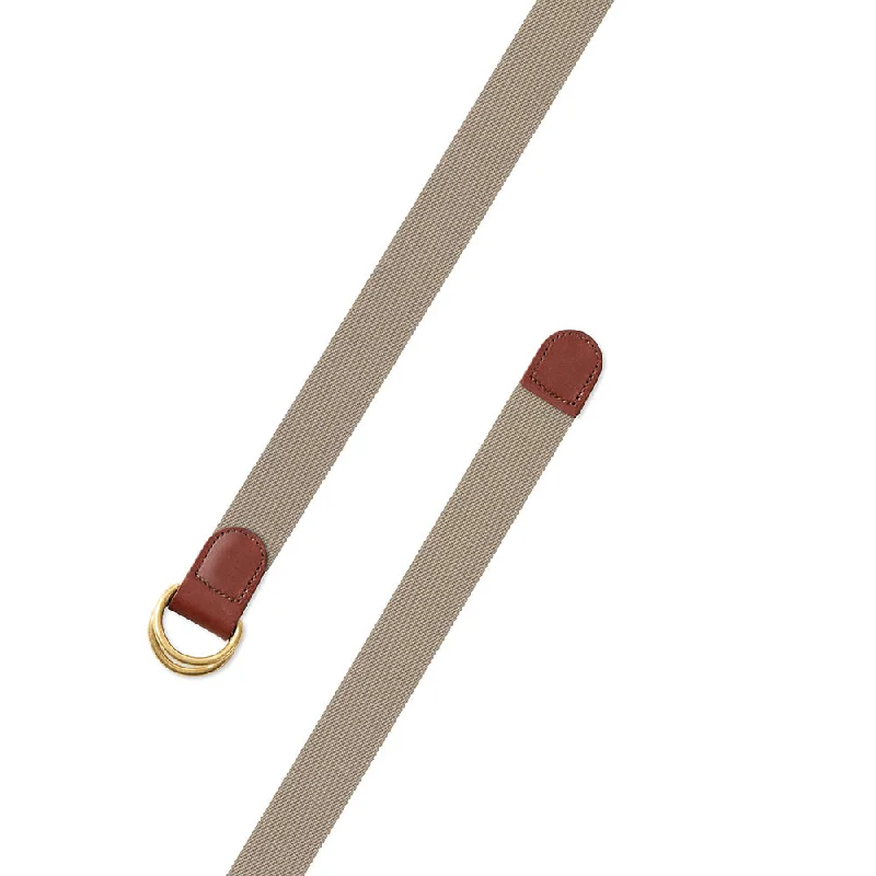 Khaki Belgian Stretch D-Ring Belt