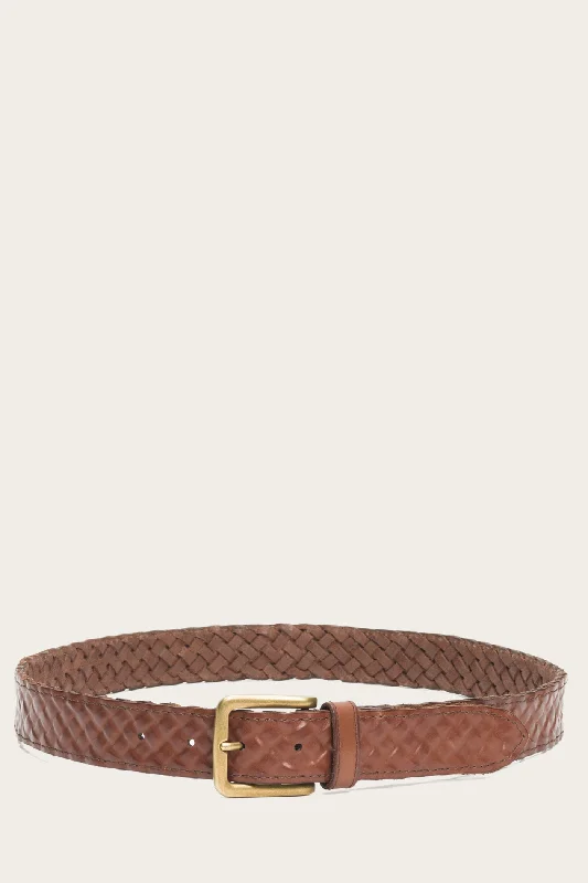 Leather Covered Woven Belt